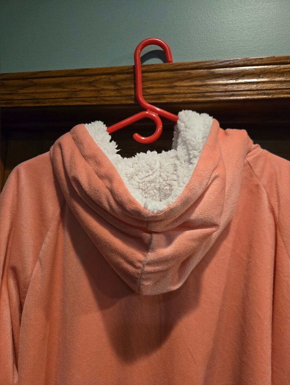 Plush Hooded Lounge Poncho in Soft Pink - Picture 12 of 16
